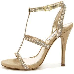 Steve Madden Luulu Champaigne Rhinestone Heels